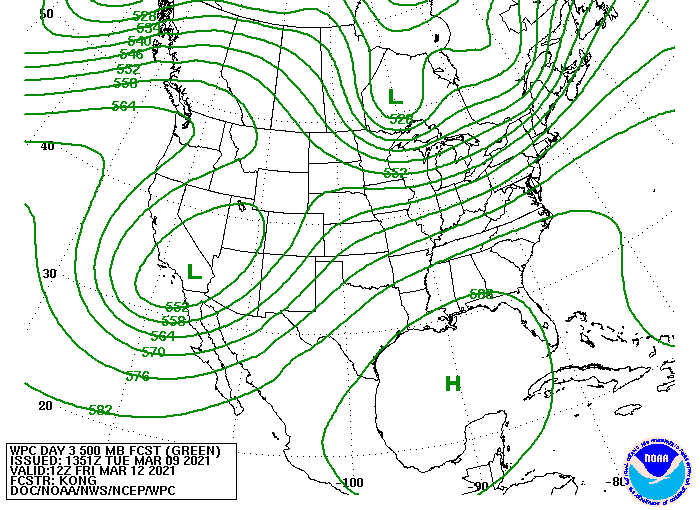 Day 3 500 MB Forecast